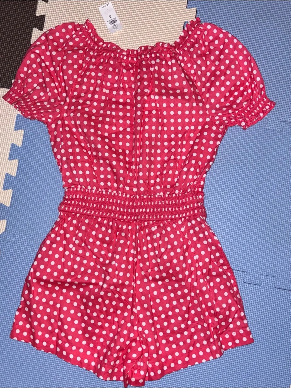Gap Kids red and white polka dot romper